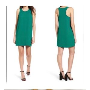 Leith NWT green cadmium sleeveless mini shift dress racerback
